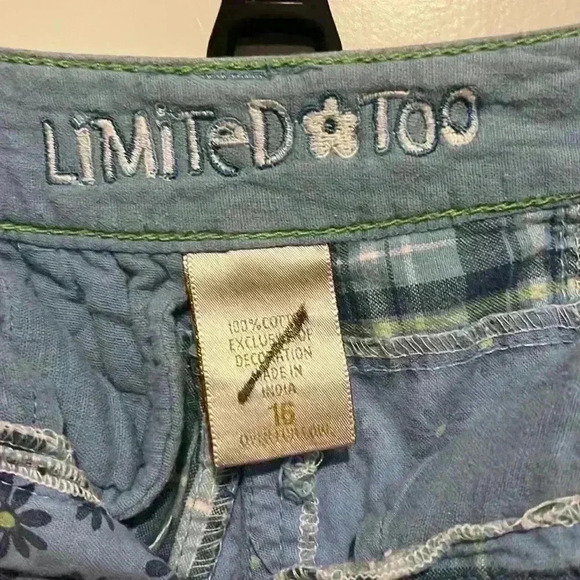 Limited Too Vintage Patchwork Flora Plaid Capri Pants Girls size 16 Y2K - Picture 6 of 7